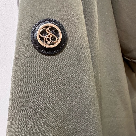 Jessica Simpson Water Resistant Softshell Long Hooded Raincoat with Ruffled Back - Picture 14 of 16